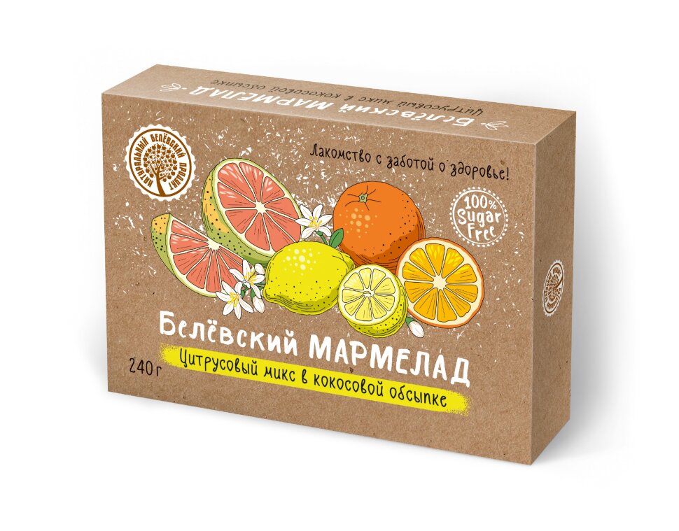  Мармелад белевский на фруктозе 240г "Цитрусовый микс" в Шахтах